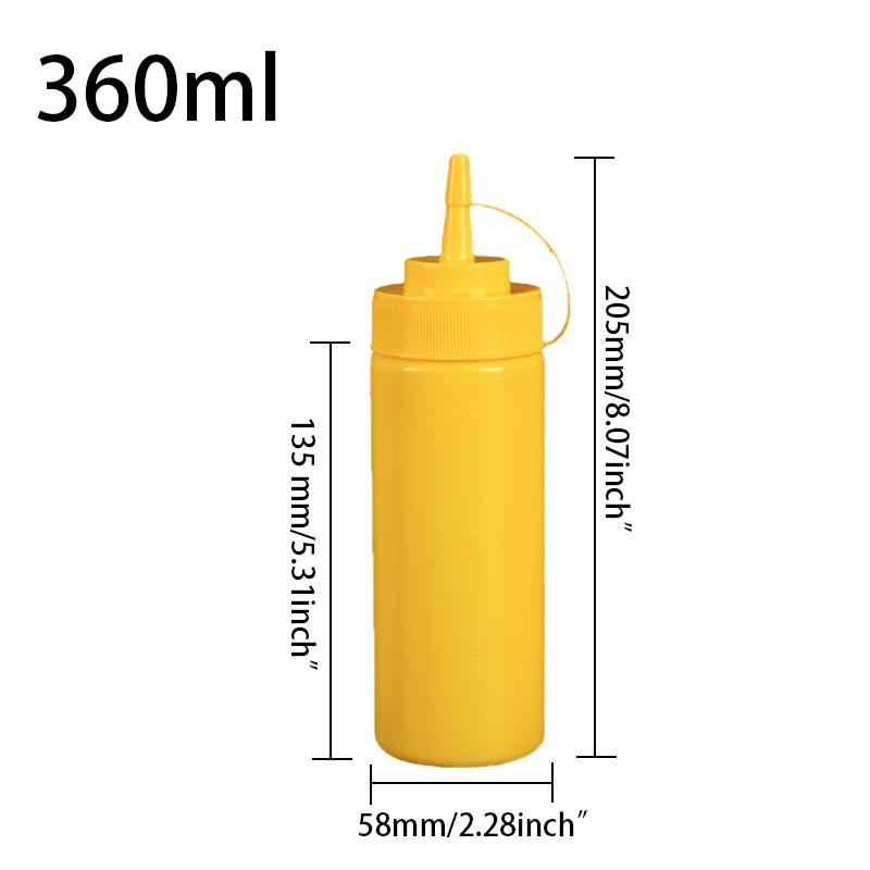 

Plastic Squeeze Squirt Condiment Bottles with Cap Leak Proof Refillable Condiment Container for Kitchen Ketchup Mustard Sauces 360ml