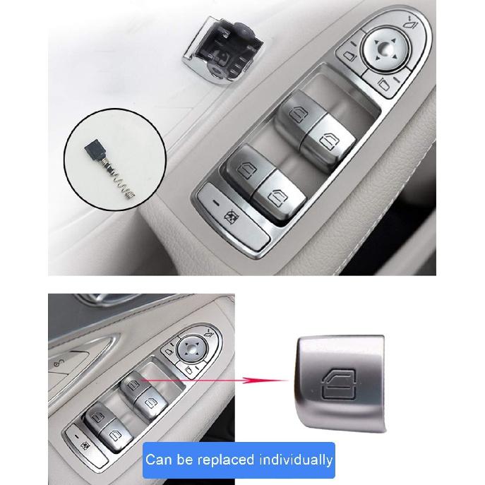 TTCR-II Interior Window Glass Lift Switch Button For Mercedes C Class W205 2015- And GLC Class 2016-, 1 Pc Front Left Window Control Power Push