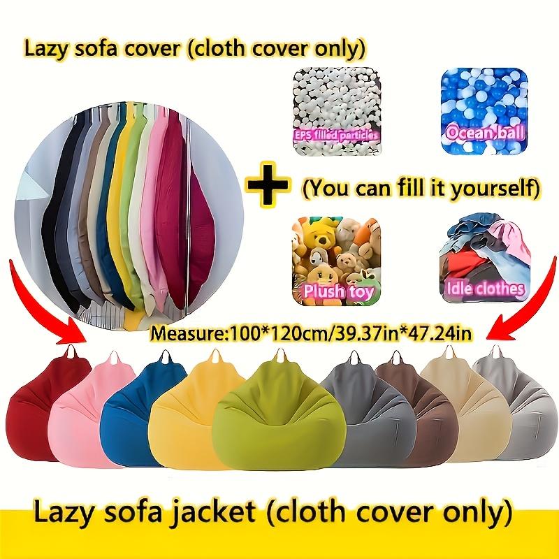 1pc Comfortable Soft Bean Bag Chair Sofa Cover, Lazy Sofa Cover, Suitable for Camping and Home Decoration, Excluding Built-in Padding.