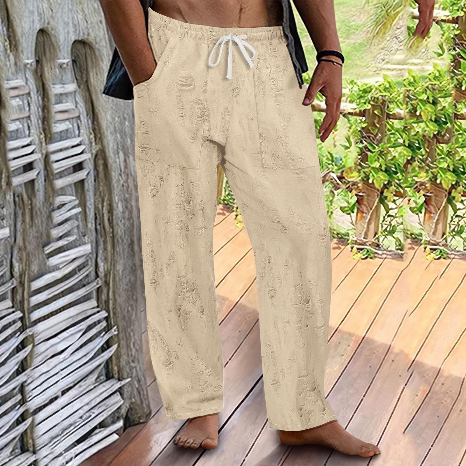 

Мужские брюки Wear Out Design Drawstring Loose Outdoor Casual Pants M хаки