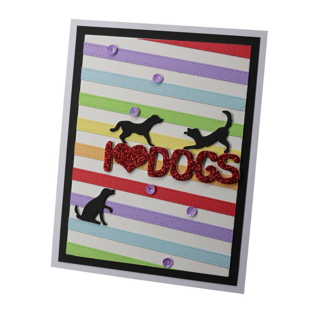 I Love Dogs Frame Metal Silvery Stencil Embossing Cutting Dies For Diy Scrapbooking Paper Album Cards Making