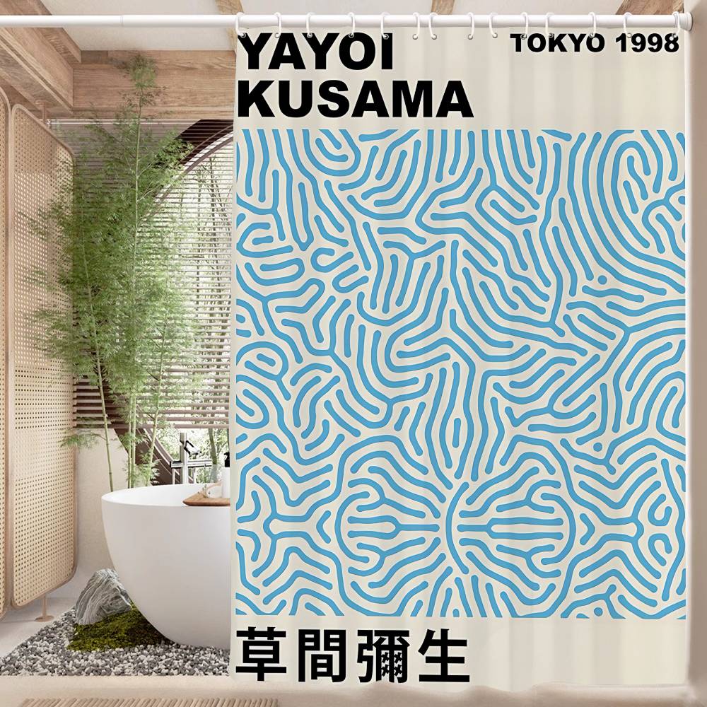 Yayoi Kusama Menas Vonios Dušo Užuolaida Apsauganti Sienelė Dušo Užuolaida Greitai Džiūstanti Gali Būti Šveičiama Šviesiai Nepermatoma Vonios