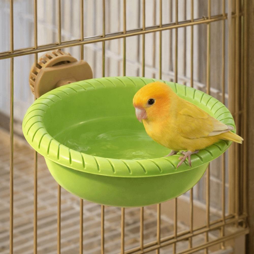 Anti-Splash Parrot Water Bowl Removable Pet Feeder Ledge Bird Cage Bath Tub  Aviary