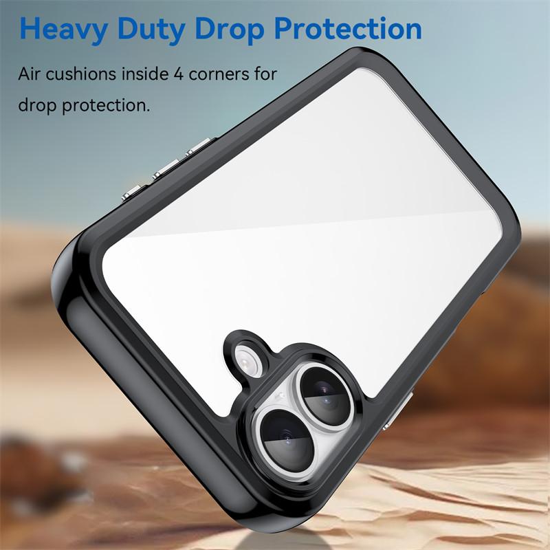 For iPhone 17 Case For Apple iPhone 17 Air iPhone 17 Pro Max Cover Funda Shockproof Clear PC + Silicone Protective Phone Cover