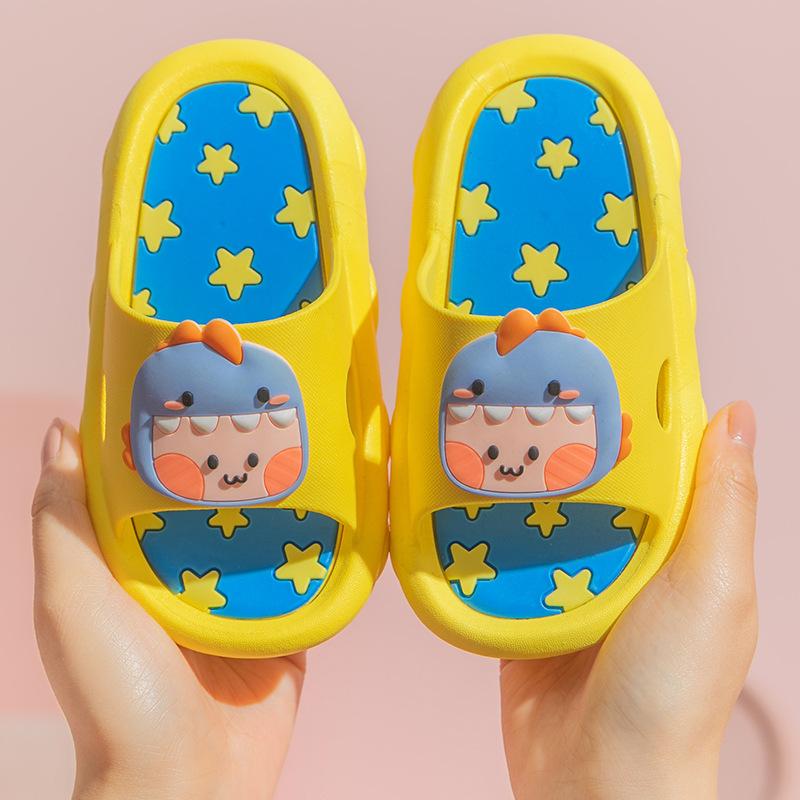 Cute Cartoon Dinosaur Summer Slippers New Fashion Soft Soled Children Shoes Popular Anti Slip Kids Home Slippers Pantuflas Niño