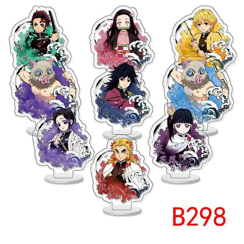 Collection de mini socles Demon Slayer 9 pièces Collection acrylique transparent Socle 6cm Collection jouets anime date de naissance cadeau unisexe