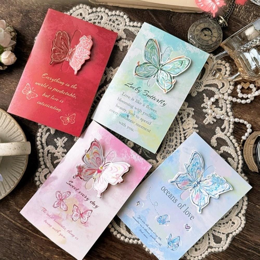 Handmade 3D Butterfly Greeting Card Beautiful Design with Envelope Vintage Foldable Card Romantic Creative Folding Greeting Card