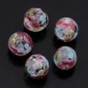 5pcs 12mm Lampwork Flower Beads Colorful Plum Blossom Glass Round Loose Beads For Jewelry Making Bracelets Earrings Accessories