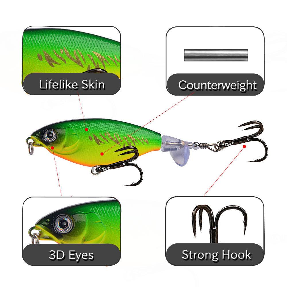 1pcs 6g/10g Floating Pencil Noise Lure Surface Wobbler Spinning Hard Bait 65mm/80mm Self-contained Spinnerbait LUYA BAITS