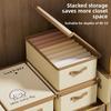 Cartoon Fabric Clothes Storage Box With Lid For Bedroom Wardrobe Organization