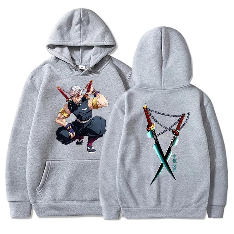 Anime Uzui Tengen Print Hoodie Sweathshirts Men Women Hooded Pullover Unisex Long Sleeve Hoodie Tops Hoodies