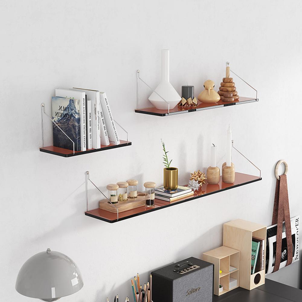 40 X 15cm Wall Mounted Floating Shelf Transparent Acrylic Bookshelf Display Rack for Living Room