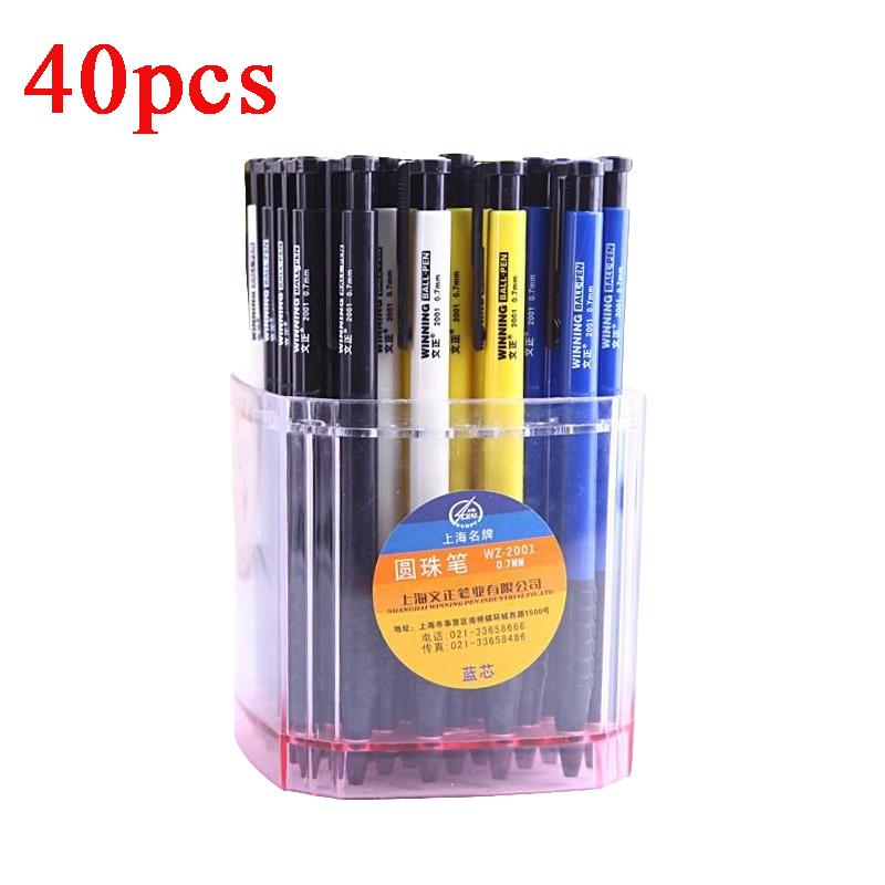 40pcs Ballpoint Pens Stationery 0.7mm Blue Ball Pens School Supplies Long Lasting Smooth Writing Ball Point Pen Office Supplies