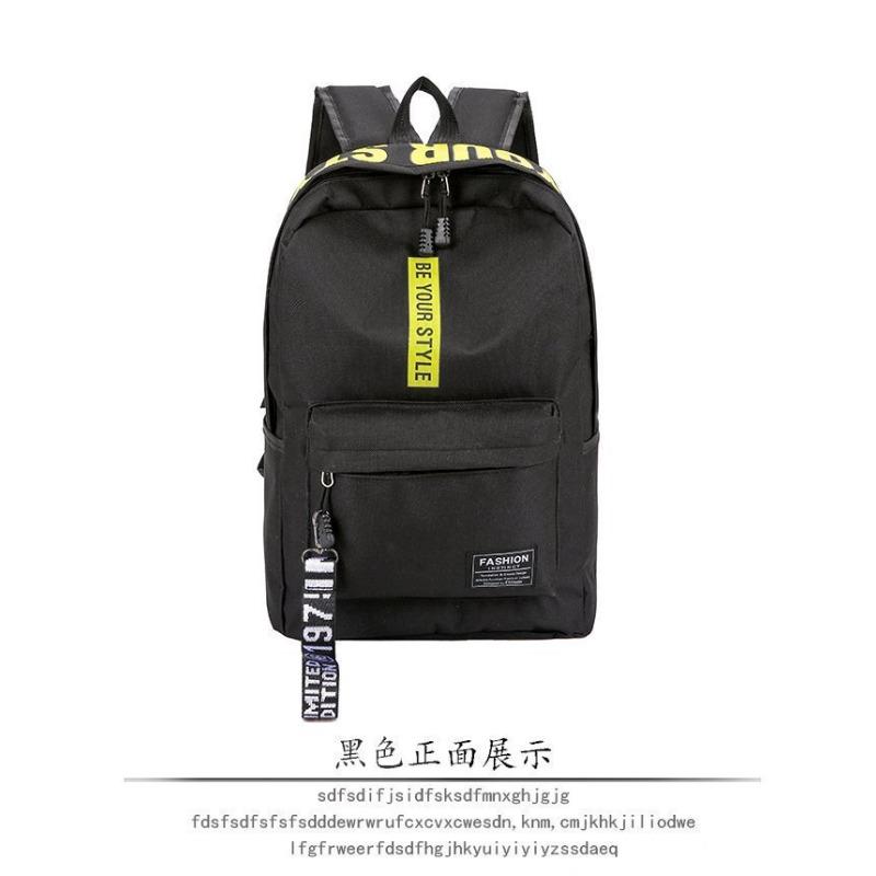 New Backpack Backpack Men and Women Junior High School High School Students Backpack Large Capacity Campus Canvas Double Back