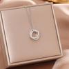 Women's Silver Titanium Steel Necklace with Micro-Inlaid Zircon - Elegant, Durable Clavicle Chain Jewelry