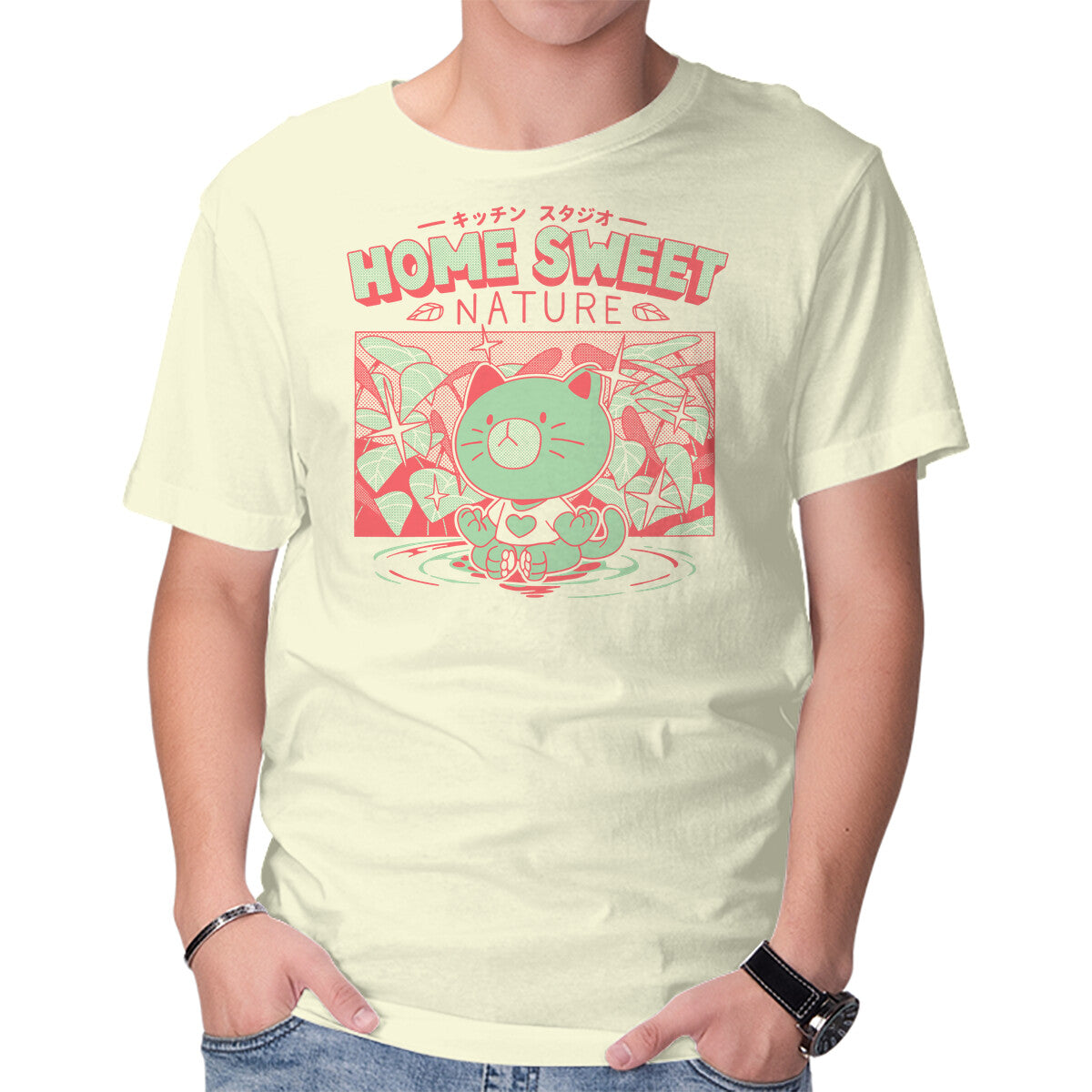 Unisex Crew Neck T-Shirt Home Sweet Nature Graphic Short Sleeve Casual Tee XS