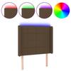 3124025 vidaXL LED Headboard Dark Brown 83x16x118-128 Cm Fabric