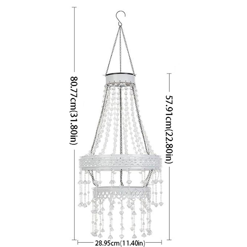Waterproof Outdoor Chandelier Crystal Acrylic Waterproof Pendant LED Solar Light Outdoor Use