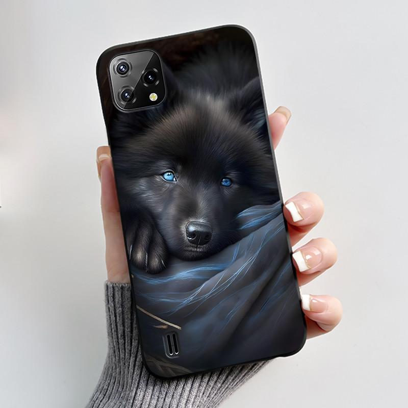 For Blackview A55 Case Oscal C60 Back Cover Luxury Cute Love Rabbit Funny Pattern Black TPU Soft Silicone Protective Phone Case