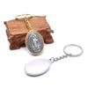 Ancient Oval Virgin Holy Father Saint Benedict Exorcism Ancient Silver Pendant Catholic Relic Keychain Religious Ornaments Church Gifts