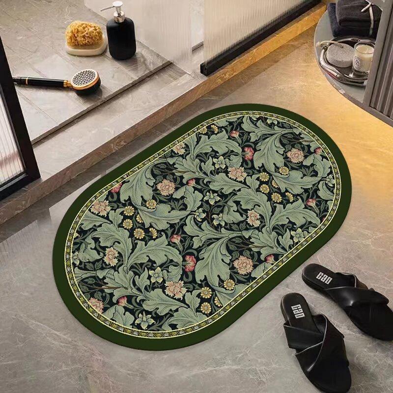 Bathroom Diatom Ooze Absorbent Floor Mat, Quick-drying Soft Cushion Dirt-resistant Household Floor Mat, American Toilet Mat