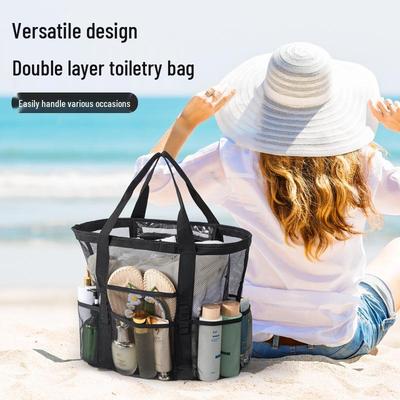 Multifunktionale Netz-Strandtasche mit großer Kapazität & Handtasche zur Aufbewahrung von Badebekleidung