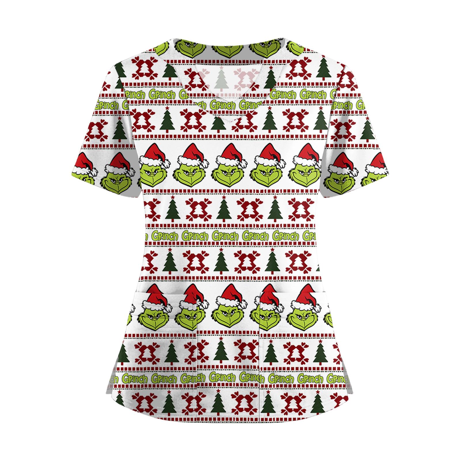 

Женская футболка с коротким рукавом, рождественским принтом, V-образным вырезом, на пуговицах сбоку и разрезом XL