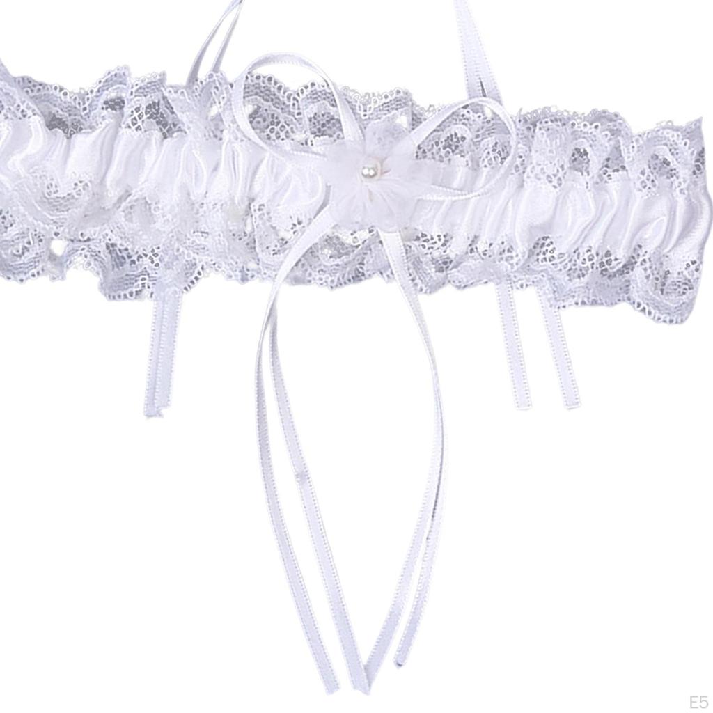 Stretch Lace Wedding Garters with Ribbons Thicken Garter Set for Parties Cosplay Keepsake Women