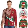 Unisex Mens Womens Ugly Christmas Sweater Santa Claus Warm And Soft Pullover
