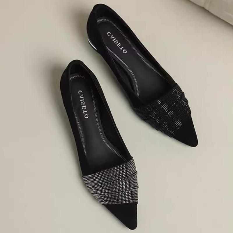 

Fashion 2025Spring New Pointed Solid Color Designer Shallow Flat Shoes Casual Outdoor Hiking Comfortable Wear-resistant Loafers 35 серебряный