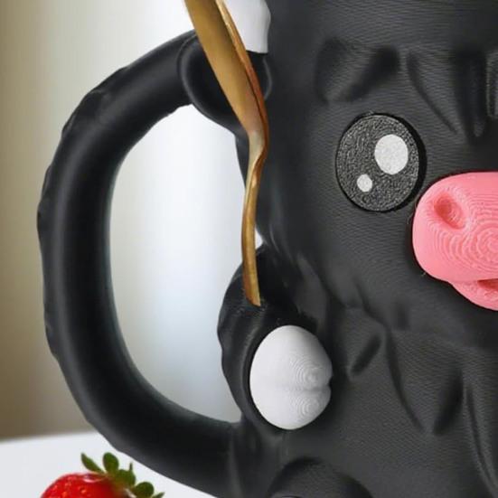 Highlandskveg Iskrem Pint Holder med 2 Skjeer Pingvin Iskremholder Gjenbrukbare Popsicle Beholdere Ølboksholder for Kjøkken Kafé Restaurant