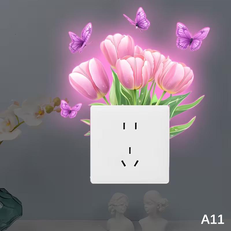 Glow-In-The-Dark Switch Sticker Frog Cat Design Self-Adhesive Removable Pvc Switch Decoration For Home, Bathroom, Bedroom