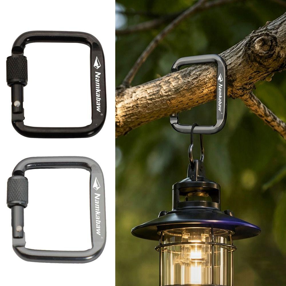 3pcs Flattened Buckle with Thread Square Carabiner Durable Kettle Buckle Carabiner Accessories