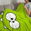 Cute Frog Cartoon Game Funny Face o-Om n-Nom Flannel Warm Comfort  Soft Plush Blanket for Sofa Living Room Bedroom Travel Gift