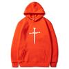 Men's Cross Graphic Hoodie - Black Casual Pullover Sweatshirt with Religious Symbol Print, Fashion Streetwear for Autumn/Winter