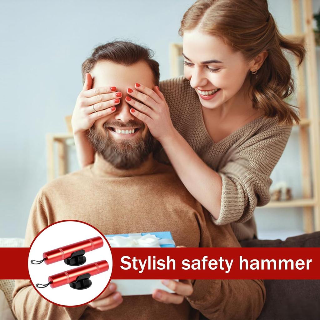 2Pcs Car Safety Hammer Emergency Escape Tool,One Second Window Breaker with Seatbelt Cutter,Portable Auto Rescue Tool Window Breaker Lightweight