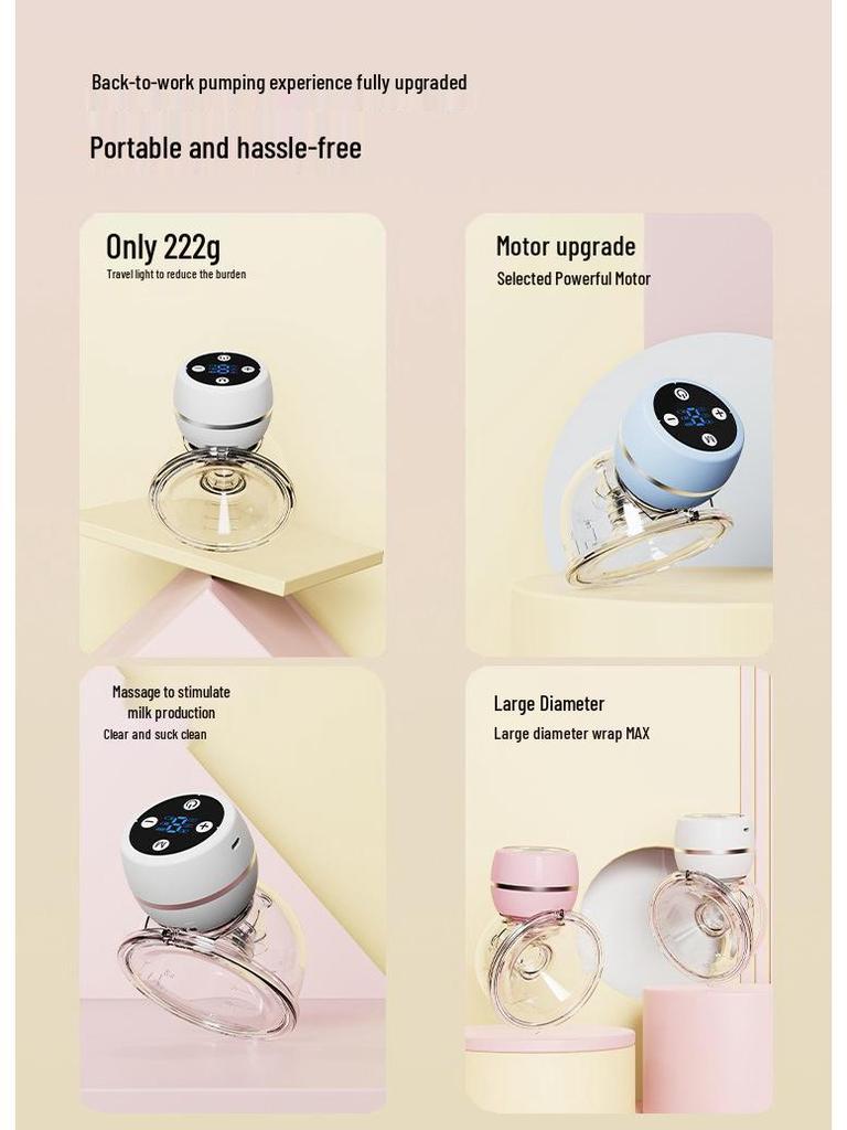 Portable, Hands-Free Electric Breast Pump - Wearable, One-Piece, Invisible Design