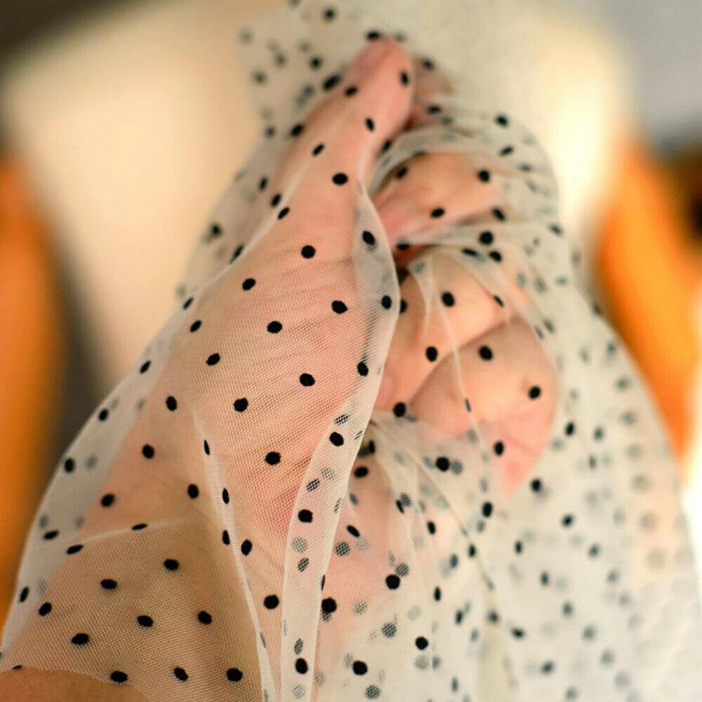 Polka Dot Tulle Spotted Mesh Net Soft Stretch Fabric High Quality for DIY Handmade Craft Sewing Apparel Dress