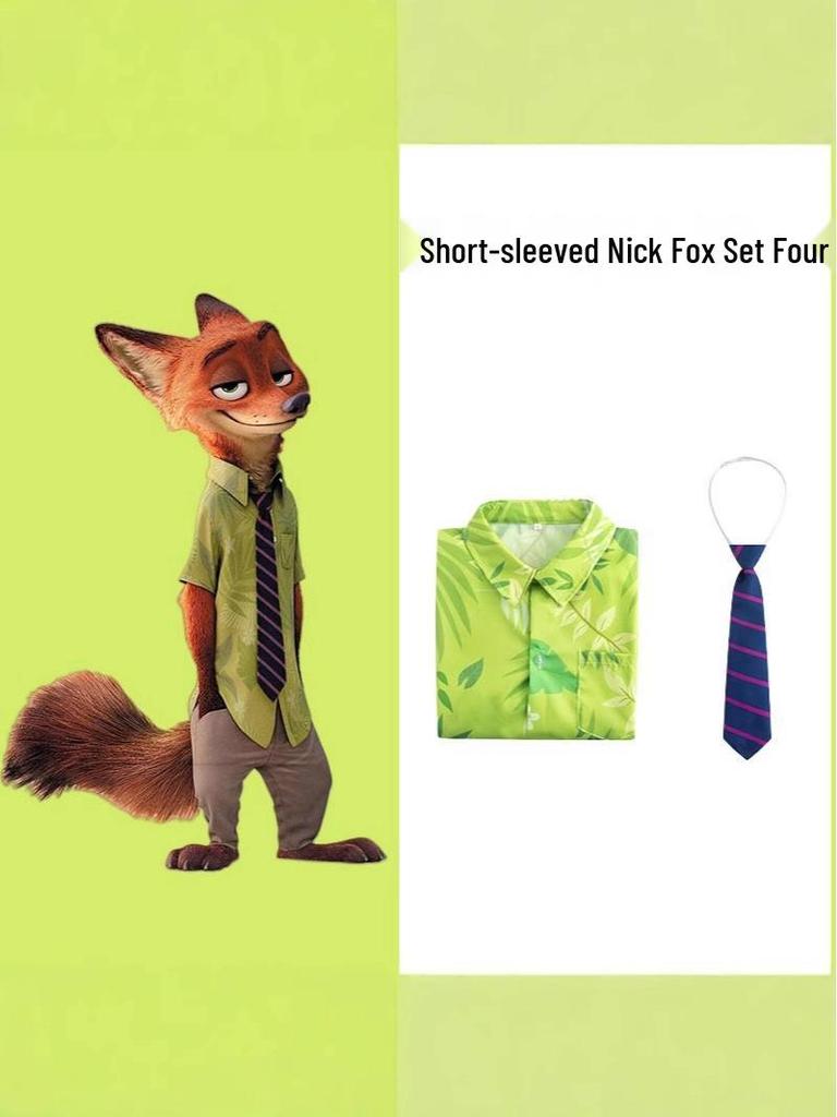 Nick Wilde Zootopia Cosplay Kostým Sada Košile pro Dospělé