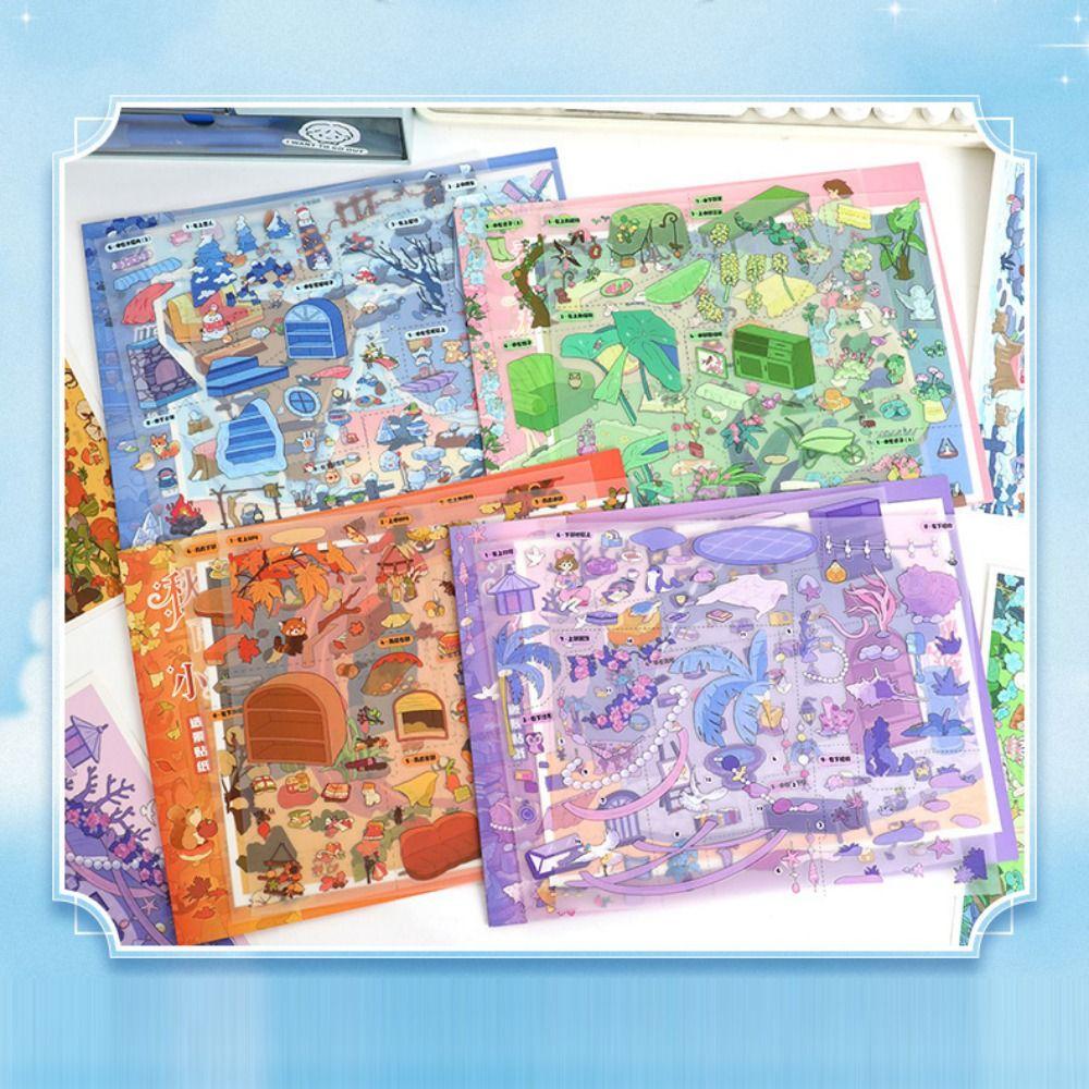 DIY Pocket Cabin Scene Stickers Floral Secret Realm Miniature Scene Sticker  Creative Craft