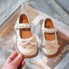 Princess Girls Leather Shoes Hook & Loop Kids Fashion Lolita Pearl Party Shoes Black Bowknot Children's Performance Mary Janes