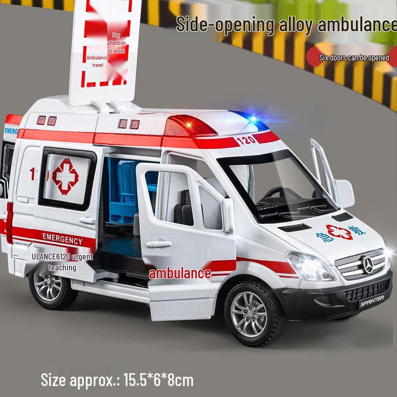 

Большой набор игрушек из сплава: машина скорой помощи и пожарная машина для детей - модели машин врача и полиции