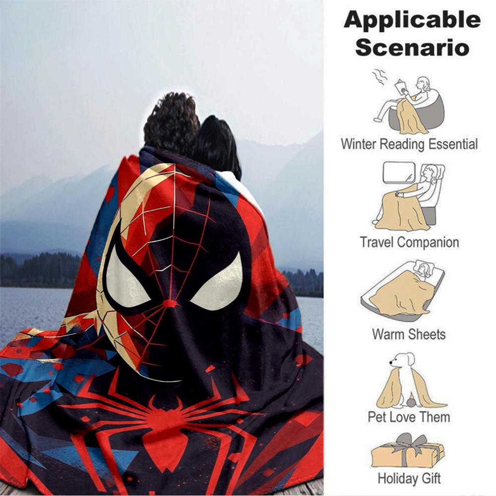 Spiderman Spiderverse Blanket Soft Throw Blanket For Home Bedroom Bed Sofa Travel Office Solid Christmas Blanket