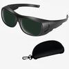 IR 5.0 Welding Safety Glasses, Anti-scratch Welding Lens, Wrap-around Design, UV Protection, Black