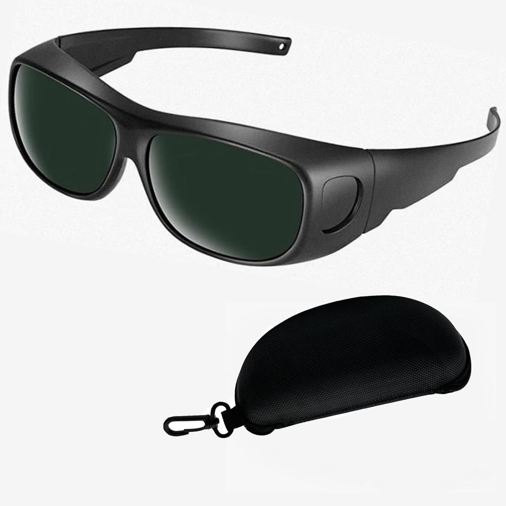 IR 5.0 Welding Safety Glasses, Anti-scratch Welding Lens, Wrap-around Design, UV Protection, Black