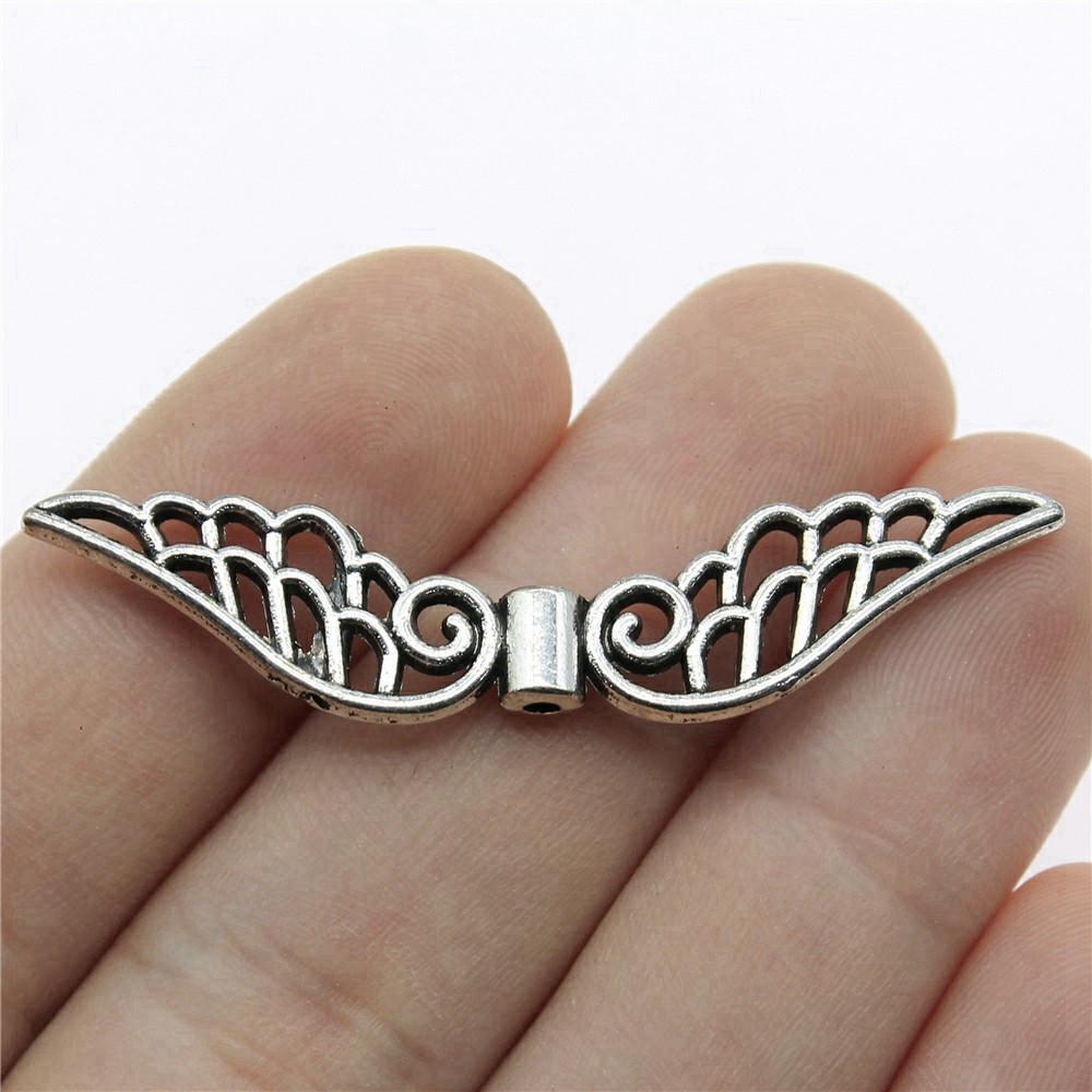 Liebe Flügel Kleine Lochperlen Spacer Zubehörteile Kinder Schmuck Ausverkauf DIY