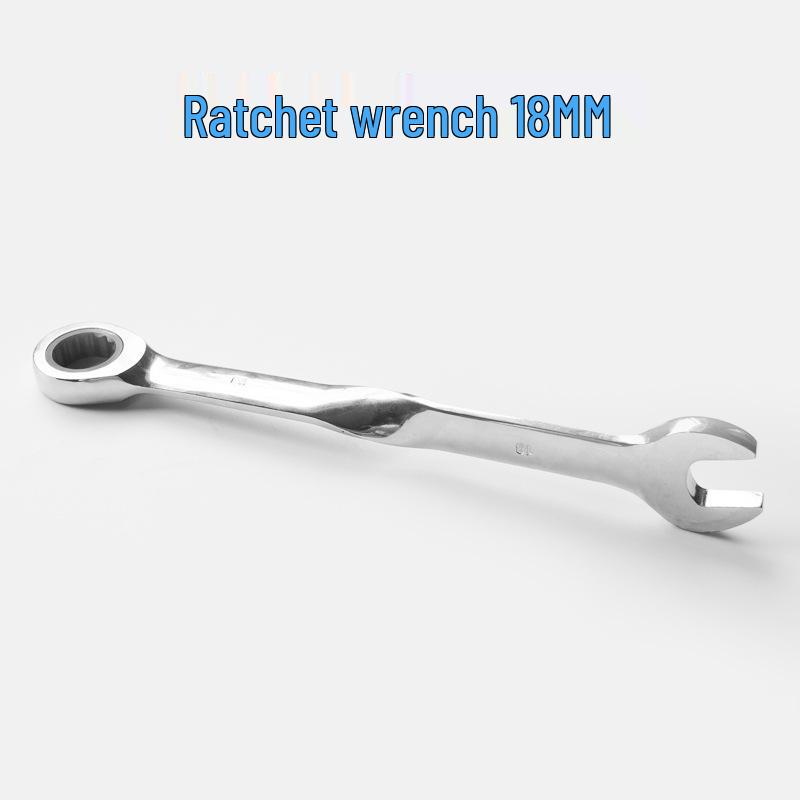 X Pattern Quick Ratchet Wrench: Labor-Saving, Angled Handle, Double-Head Design with Flower Head and Open-End Features
