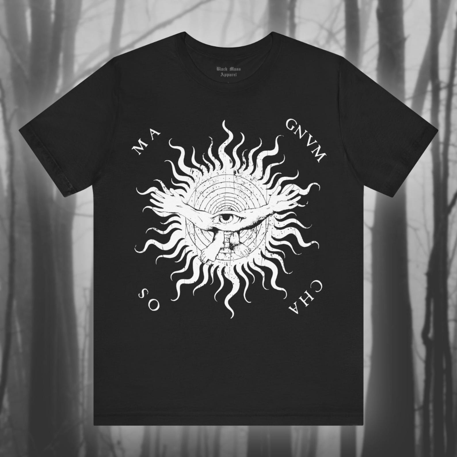 Magnum Chaos, Vintage Sun, Medieval Gothic Shirt, Creepy Goth T-Shirt, Occult T-Shirt, Occult, Witchy Fashion, Witchcraft Top Unisex Tee XL