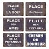 Place Des Aperos Plaque Metal Vintage French Retro Metal Tin Sign Bar Pub Club Wall Decor Iron Painting Decorative Plate