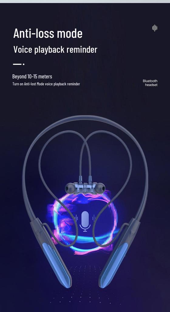 Ultra-Long Battery Dual Battery Neckband Noise Cancelling Wireless Bluetooth Sports Headphones